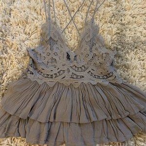Never worn; Grey; Sexy tank top by Vici; L; adjustable straps